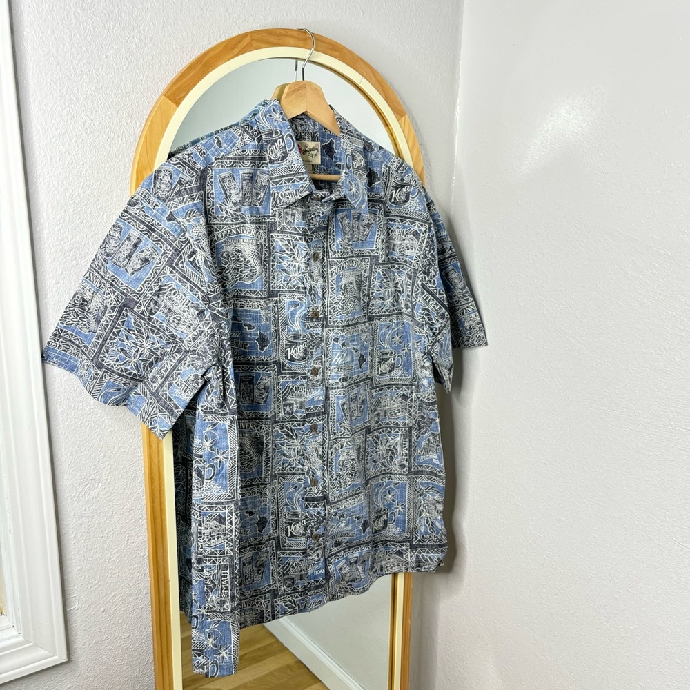 The Hawaiian Original 200th Anniversary coffee print short sleeved button up